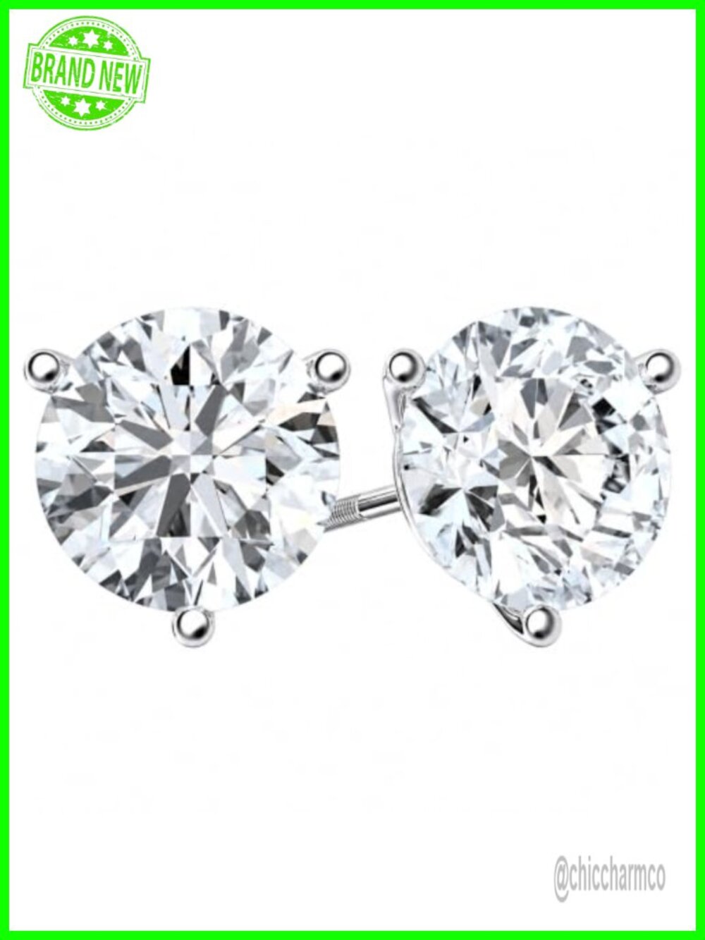 1 Carat Lab Grown Diamond Stud Earrings in 14K White Gold or Yellow Gold